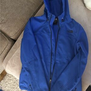 The North Face Blue Soft-shell Hooded Rain Jacket
